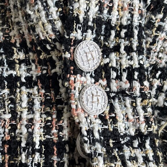 POL Oversized Plaid Long Blazer Heavy Tweed Plaid Blazer Jacket Size Large - Picture 6 of 11